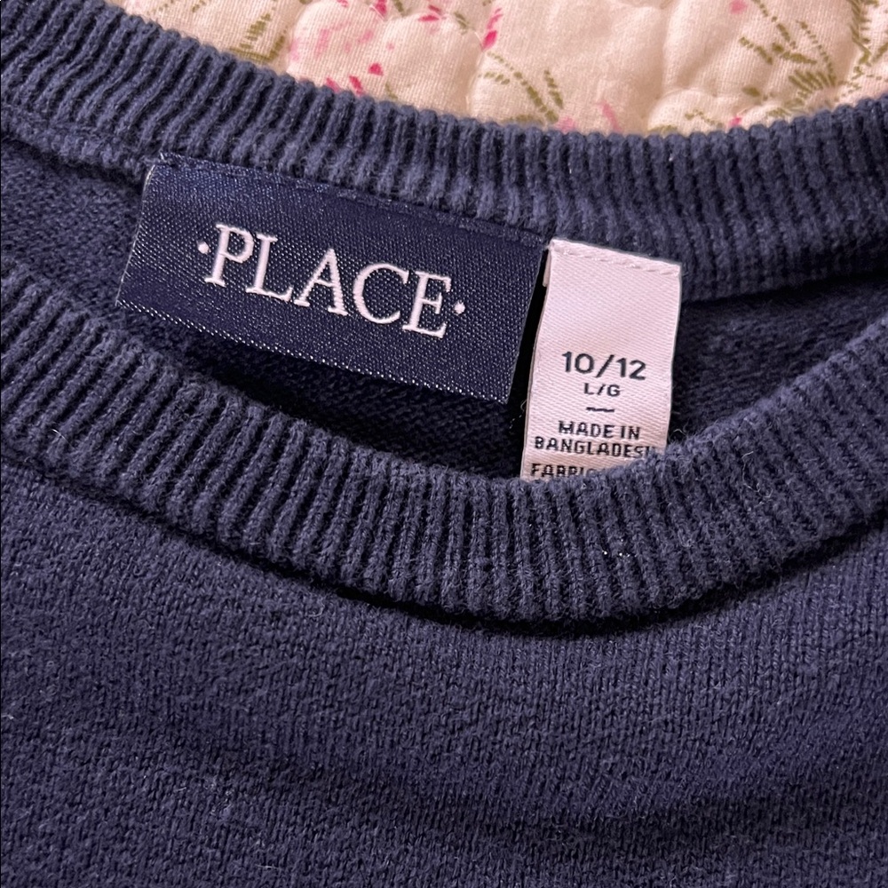 The Children's Place Navy and Green Striped Sweater - Picture 3 of 3